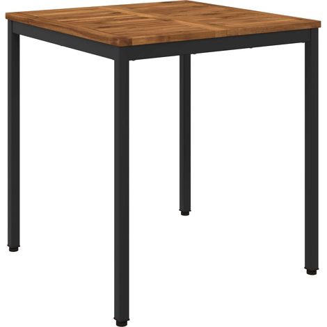 Table de dîner de jardin Naturel et noir 70 x 68,5 x 75 cm vidaXL