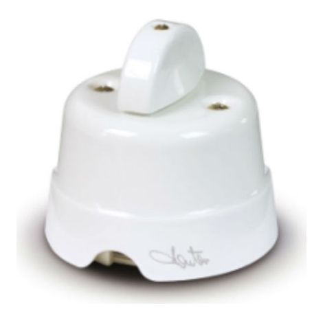 Fanton 10AX 250V Interrupteur mural et interrupteur inverseur en céramique Blanc 84001 (1/2)