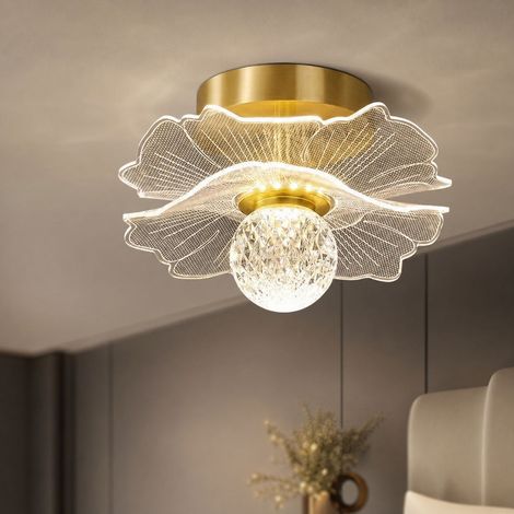Applique murale fleur design vintage, fer électroplaqué et acrylique, 6W lumière tricolore, idéale salon couloir chambre, modèle 1202 (1/4)