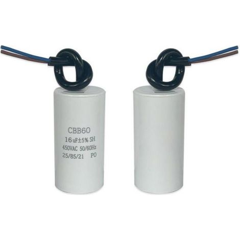 Condensateur de démarrage - - CBB60 16uF 450V - Moteur électrique - Pompe à eau CONDENSATEUR (1/4)