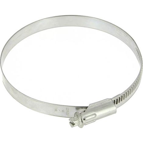 Collier de serrage inox crémaillère emboutie 12mm – Plage de serrage 90 à 110mm – Classe de corrosion W4 – Fixation robuste
