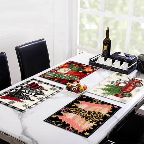 Nappe de Noël, chemin de table de Noël, manique en lin, tapis de table de cuisine, serviette occidentale30 cm × 45 cm (1/4)