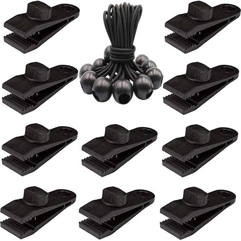 CCYKXA 20er-Pack Hochleistungs-Planenklammern – Planenschrauben-Zeltklemmen mit Bungee-Ball für Markisen, Vordächer, Pergola, Segeltuchabdeckungen, Camping im Freien, Pool.