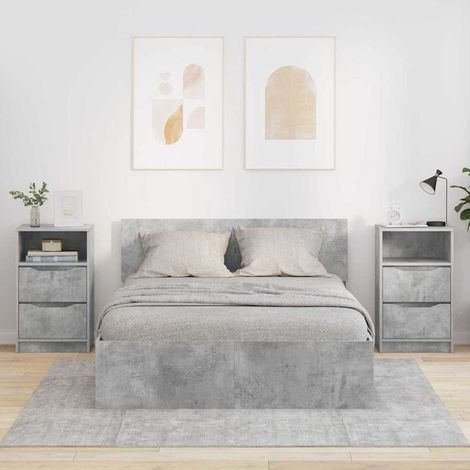 Nachttische 2 pcs Beton Grau 40 x 30 x 467 cm Holzwerkstoff