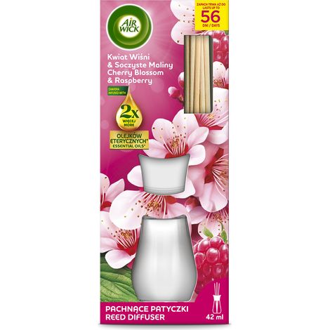 018963 Air Wick Bâtonnets parfumés Fleur de cerisier et framboise 42 ml (1/5)
