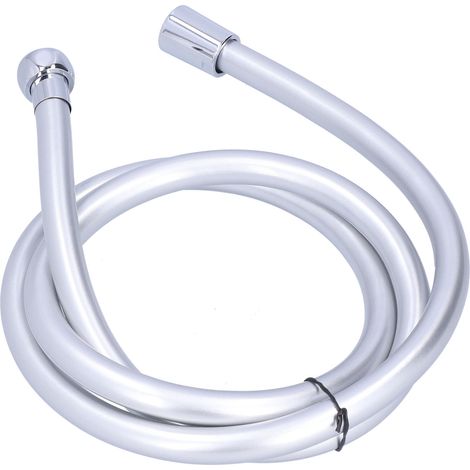 Flexibler PVC-Duschschlauch, 1,5 m, silberfarben, platzsicher, für Duschkopf und Warmwasserbereiter, Badezimmerzubehör (1/5)