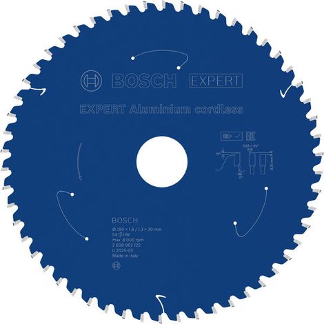 Bosch EXPERT Aluminium cordless Circular Saw Blade 190 x 1.8/1.3 x 30mm T54 (1/4)