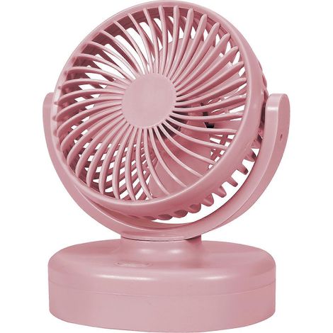 Mini ventilateur de voiture rechargeable par USB, 3 vitesses, pour voitures, camions et bus - 3000 mAh - Rose (1/4)