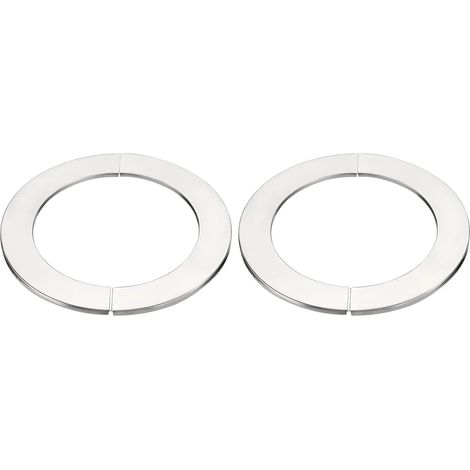 2Pcs Paroi Fendu Bride 201 Inox Acier Rond Rosace Plaque pour 125mm Diamètre Tuyau (1/5)