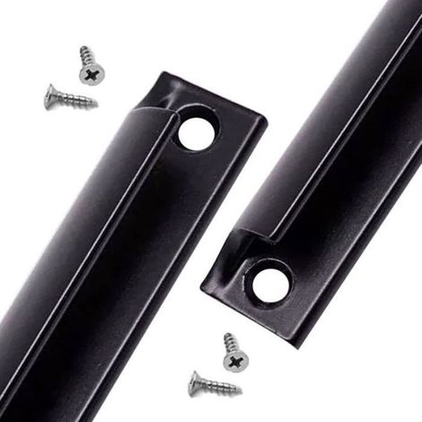 Poignée Aluminium - 2 Pièces - Noir - Pour Portes Coulissantes Et Balcon (1/4)