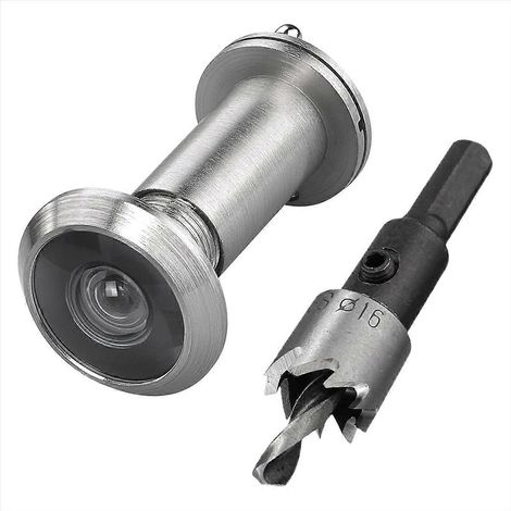 Türspion aus massivem Messing (220°-Winkel) mit 16-mm-Bohrer, 16 mm (0,63 Zoll) Türspion mit Sichtschutz (1/5)