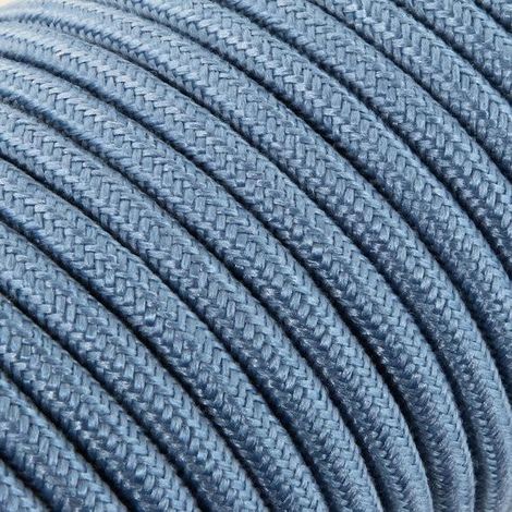 Fil Électrique Tissu Bleu Avion 2x0,75mm² - Câble Électrique Textile de Qualité