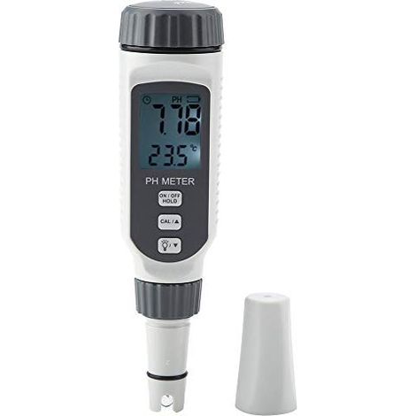 Digitales pH-Meter, professionelles und tragbares pH-Meter, tragbarer Wasserqualitätstester, Säuremesser PH818 0-14, intelligente und präzise pH-Messung mit Sensor und LCD-Display (1/5)