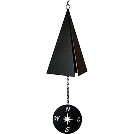 Cloche à vent 3 tons avec boussole et rose, carillon à vent unique pour extérieur, jardin, pelouse, (1/4)