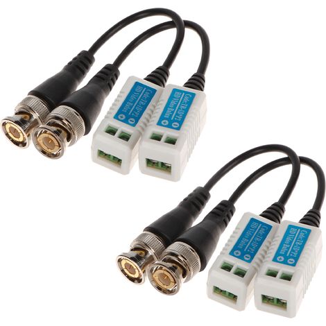 COPPIA TRASMETTITORI BNC VIDEO BALUN 5 MP AHD TVI CVI CVBS PER CCTV VIDEOSORVEGLIANZA (1/4)