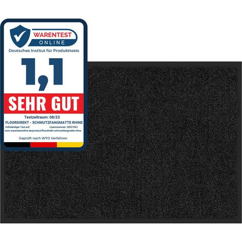 Tapis de Porte Paillasson d'entrée Rhine Noir 90 x 600 cm