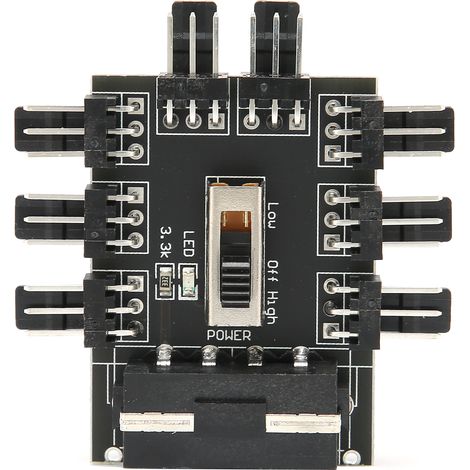 Câble adaptateur d'alimentation 3 broches pour ventilateur, répartiteur 1 vers 8 pour refroidissement PC, connecteur IDE intégré. (1/5)