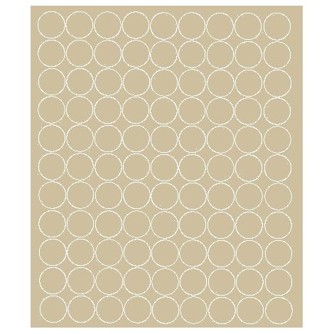 Adesivi circolari da 4 cm, pois, 99 pezzi, beige opaco