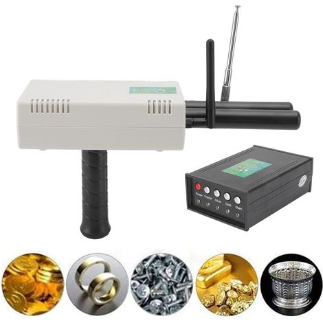 Système de recherche de détecteur de métaux AKS blanc à double antenne, profondeur de 25 mètres, équipement de scanner détecteur de métaux d'une portée de 1500 mètres, norme américaine 100-240V. (1/5)