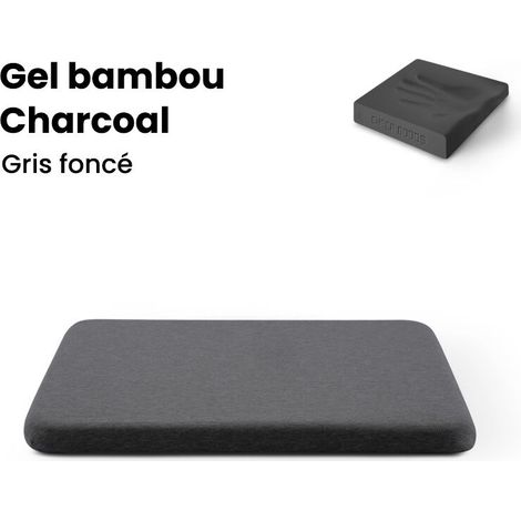 Galette de chaise 40x40cm Gel charbon de bambou Coton extensible Antiderapant Pour les voitures et les bureaux (1/4)