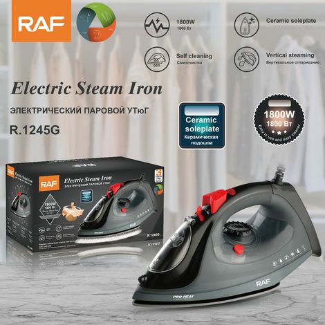 Fer à repasser portable (gris) aux normes européennes - Fer électrique - Utilisation à sec et humide - Fer à vapeur - Usage domestique (1/5)