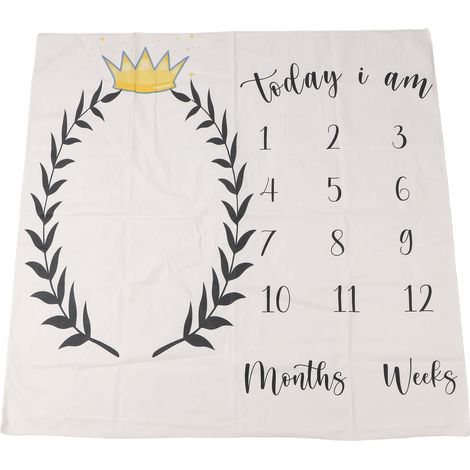Meilenstein-Decke für Babys, monatliche Fotorequisite für Babys, 100 x 100 cm, weiche Meilensteinmatte aus Polyester für Kleinkinder