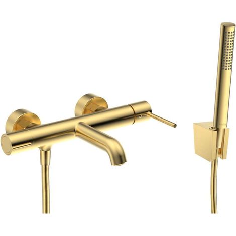 kielle Oudee I - Grifo de bañera con accesorios EcoSpare, oro cepillado 10333SN16 (1/5)