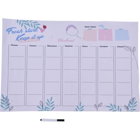 Wiederverwendbare, selbstklebende Whiteboard-Tafel 40x60cm mit Wochenraster für Büro oder Restaurant (1/5)