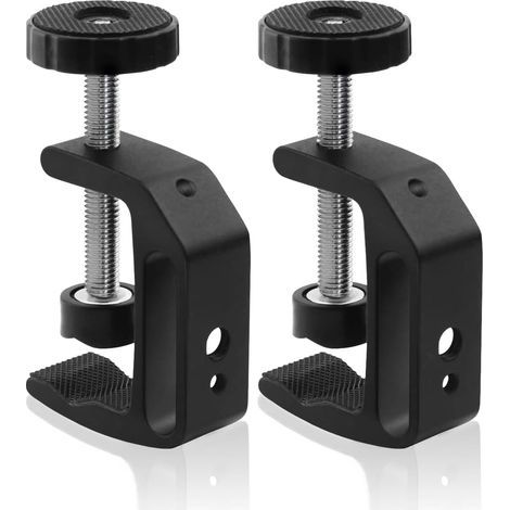 Pince universelle en C avec filetage 1/4 et 3/8 pour support de bureau, écran LCD, flash, bureaux, chariots, bancs, tables de travail (2) (1/4)