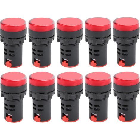 10 Stück AD16-22DS Hochleistungs-LED-Signallampe rot für AC/DC110V-Anzeige (1/5)
