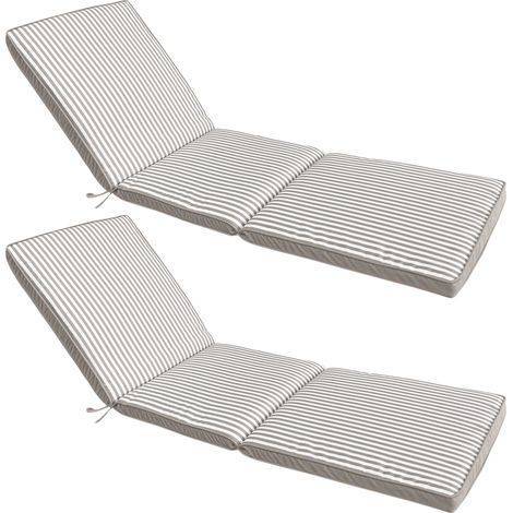 Lot de 2 coussins pour bain de soleil 186 x 53 cm polyester taupe