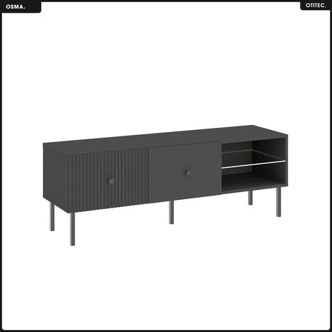 Meuble TV - H.48 x L.135 x P.42 - OSMA - NOIR (1/5)