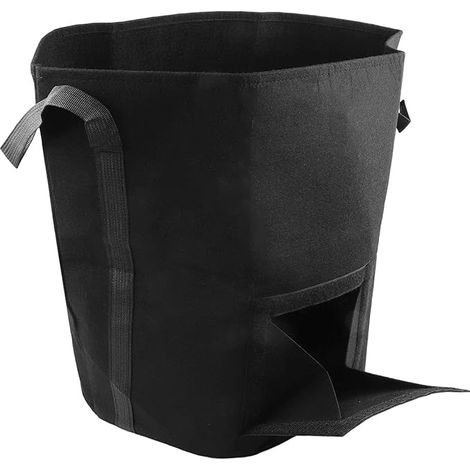 Sac de culture en non-tissé avec fenêtre de récolte et poignées robustes pour pommes de terre, tomates, légumes, intérieur et extérieur, noir (1/5)