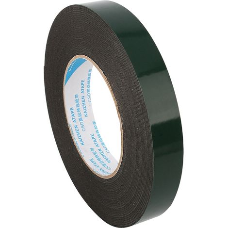 Ruban adhésif double face en mousse, ultra-résistant et imperméable, de 10 m, couleur noire. (1/5)