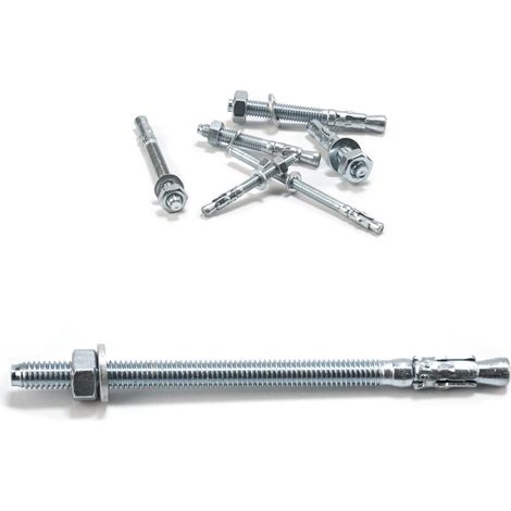 20 pièces de boulons d’ancrage M6, ancres en béton pour charges lourdes M6x100mm, boulons d’ancrage pour garde-corps en béton, fenêtres, pierre, machines, poutres, ensemble de vis et écrous (1/5)