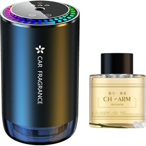 Diffuseur d'air intelligent pour voiture, sans eau, huile essentielle, projecteur ciel étoilé, lumière rythme musical, arrêt automatique, concentration réglable, batterie intégrée (Rencontre charmante (1/5)