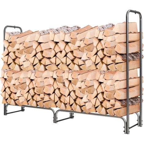 Portalegna 184 x 35,5 x 122,5 cm impermeabile ergonomico progettato per legna da ardere grigio ghisa 200009819