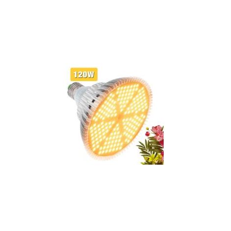 120-W-Vollspektrum-LED-Pflanzenlampe, 180 LEDs, E27-Fassung, sonnenähnliches Licht für Zimmerpflanzen, Blumen und Garten - Crezuo