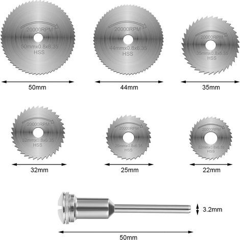 36PCS Mini Disque Diamant à Tronçonner, Disques de Coupe pour Dremel, HSS en Résine Lame Scie Circulaire avec 5 Mandrins SC et 2 Tournevis pour Couper Bois, Métal, Plastique, Pierre