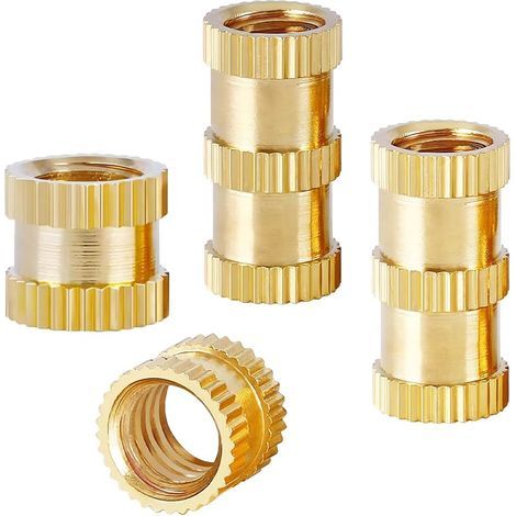 20 Pièces Inserts Filetés en Laiton, M4x5x5,5mm Écrous Moletés Femelles, Insert Fileté pour Impression 3D (1/5)