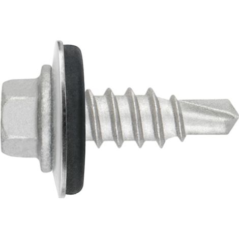 Caja de 500 - Tornillo autorroscante con cabeza hexagonal y arandela - Punta de taladro reducida - Inox A2 6,25 x 25 P-16 (1/2)