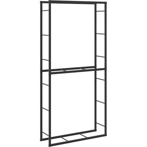 Maison Exclusive - Leñero de acero negro 100x40x60 cm (1/5)