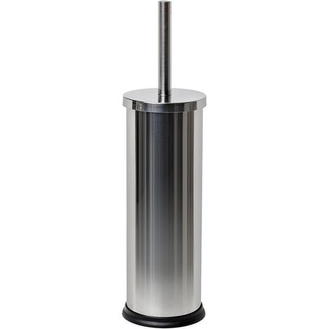 WC-Bürste aus Edelstahl – 1 Stück – Moderne Spiegeloptik – Hygienische Reinigung mit Halterung – Für moderne Badezimmer – 10,2 x 10,2 x 38,5 cm (1/4)
