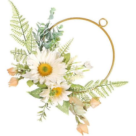 Guirlande artificielle de tournesols pour plaque de porte décorative, 2 pièces, couleurs assorties (1/5)