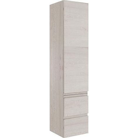 Colonne série MBO 1 porte 2 tiroirs, chene clair décor butée droite, 350x1625x370mm (1/5)