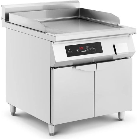 Griglia a induzione professionale 720 x 610 mm liscia 10000 watt acciaio inox argento 140009119