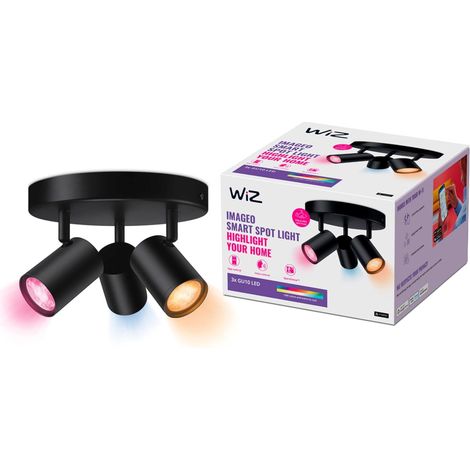spots LED Wi-Fi couleur, 3x5W, Noir, fonctionne avec Alexa, Google Assistant et Apple HomeKit (1/5)