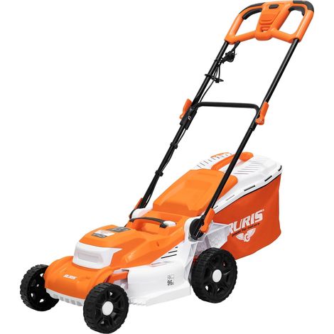 RURIS Tondeuse à Gazon Électrique RXE1800 Confort - 1800W, Largeur de Coupe 400 mm, 7 Hauteurs 25-75 mm, 3 Fonctions Collecte Mulching Évacuation Arrière, Bac 40 L, Poignée Mousse Confort Pro (1/5)