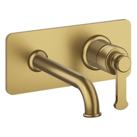 Mitigeur lavabo encastré avec plaque bec de 225 mm Or Brossé - CRISTINA ONDYNA FA25896P