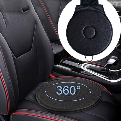 Tappetino girevole per auto, tappetino girevole automatico a 360 gradi, cuscino per sedile, cuscino in memory foam, cuscino rotondo portatile per il sollievo, auto per casa (nero) (1/5)